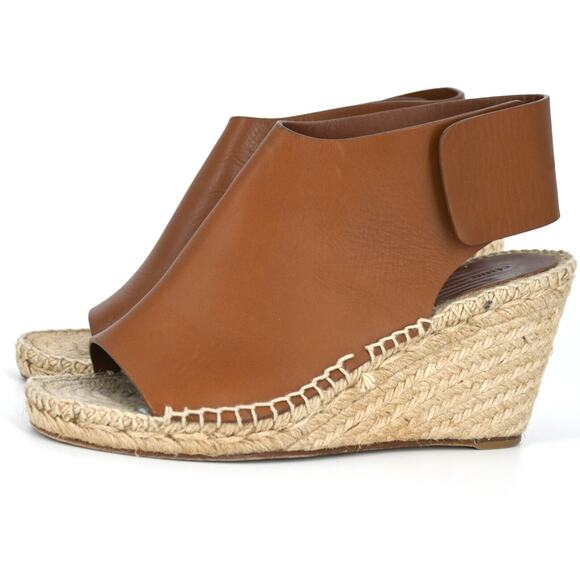 Celine | Tan Leather Espadrille Wedge Sandals Size: 38 - Picture 2 of 16